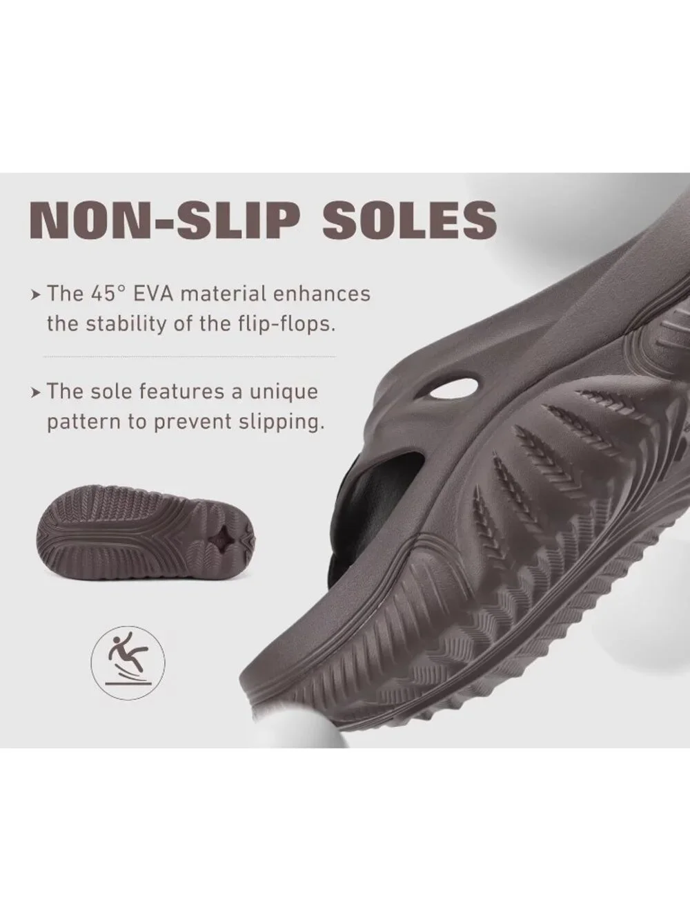 Men's Dark Brown Orthopaedic Foot bed Flip Flops Fabric Toe Post Beach Sandals